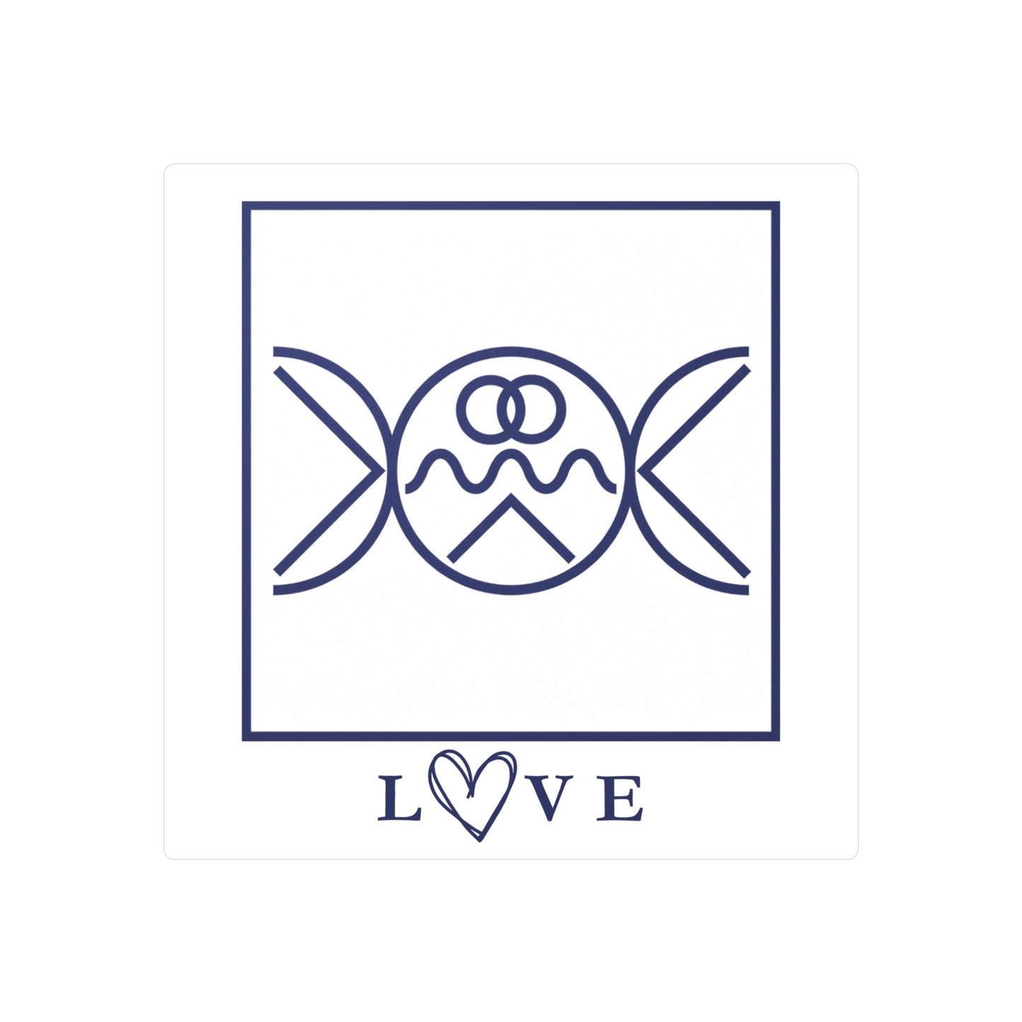 Love - Liebe Symbol Sticker (Blue/White)