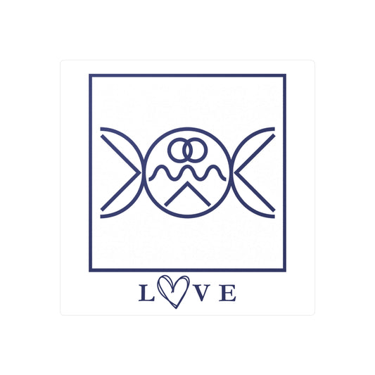 Love - Liebe Symbol Sticker (Blue/White)