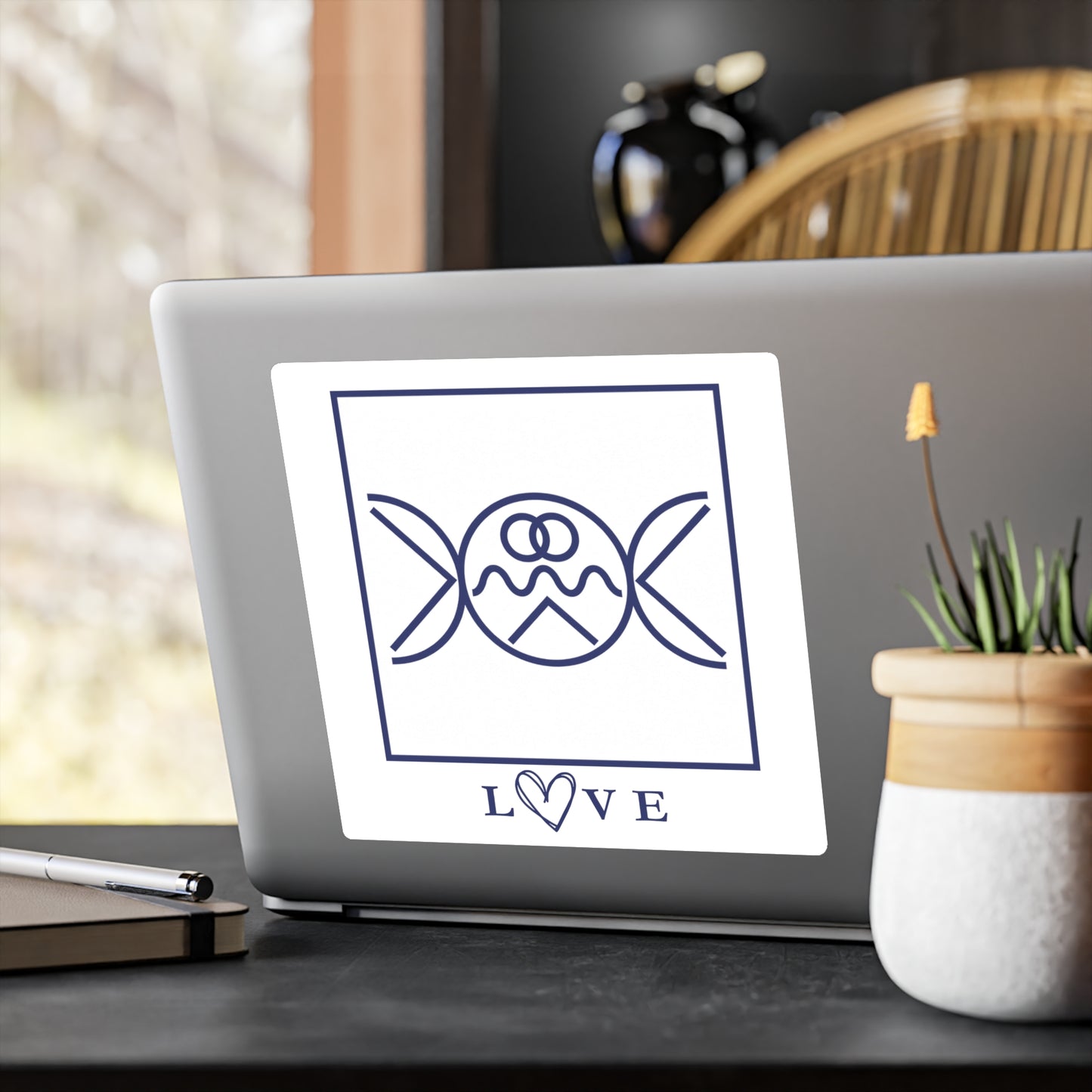 Love - Liebe Symbol Sticker (Blue/White)