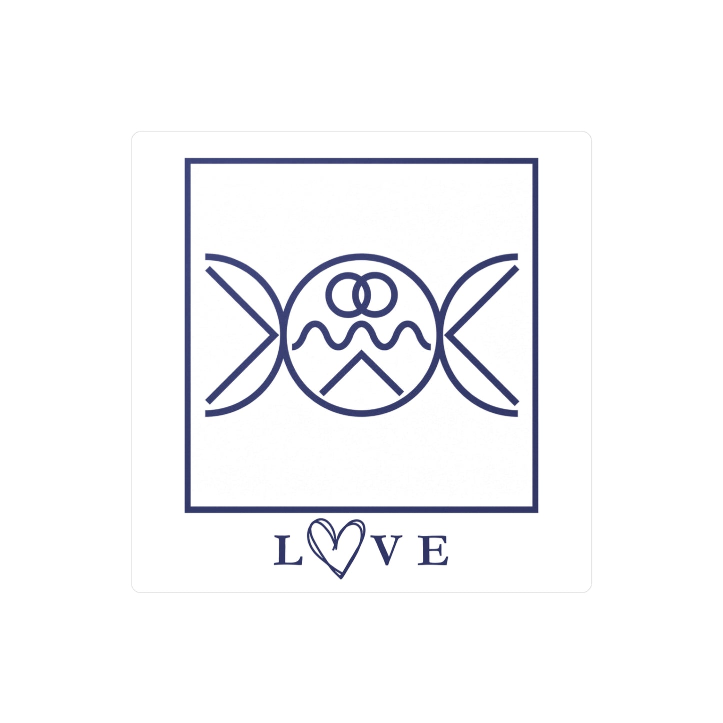 Love - Liebe Symbol Sticker (Blue/White)